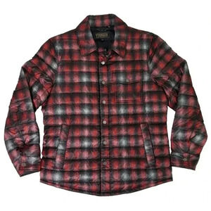 Pendleton Montecello Red Plaid Down Filled Quilted Puffer Jacket Men's Size L